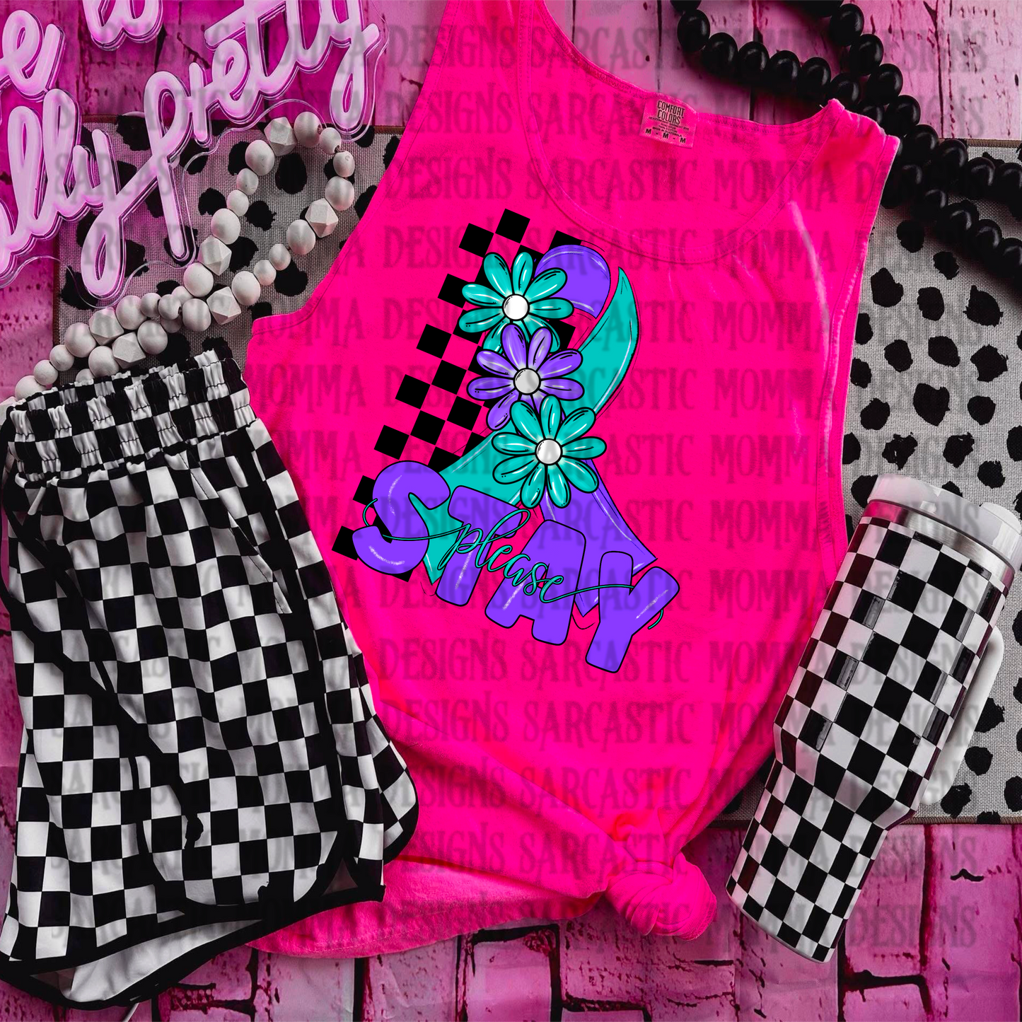 Please Stay Suicide Awareness Ribbon PNG File