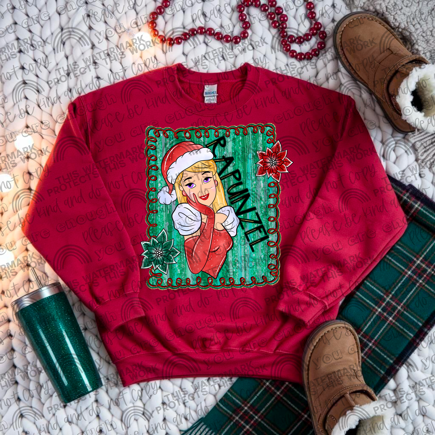 Rapunzel Christmas Framed PNG File