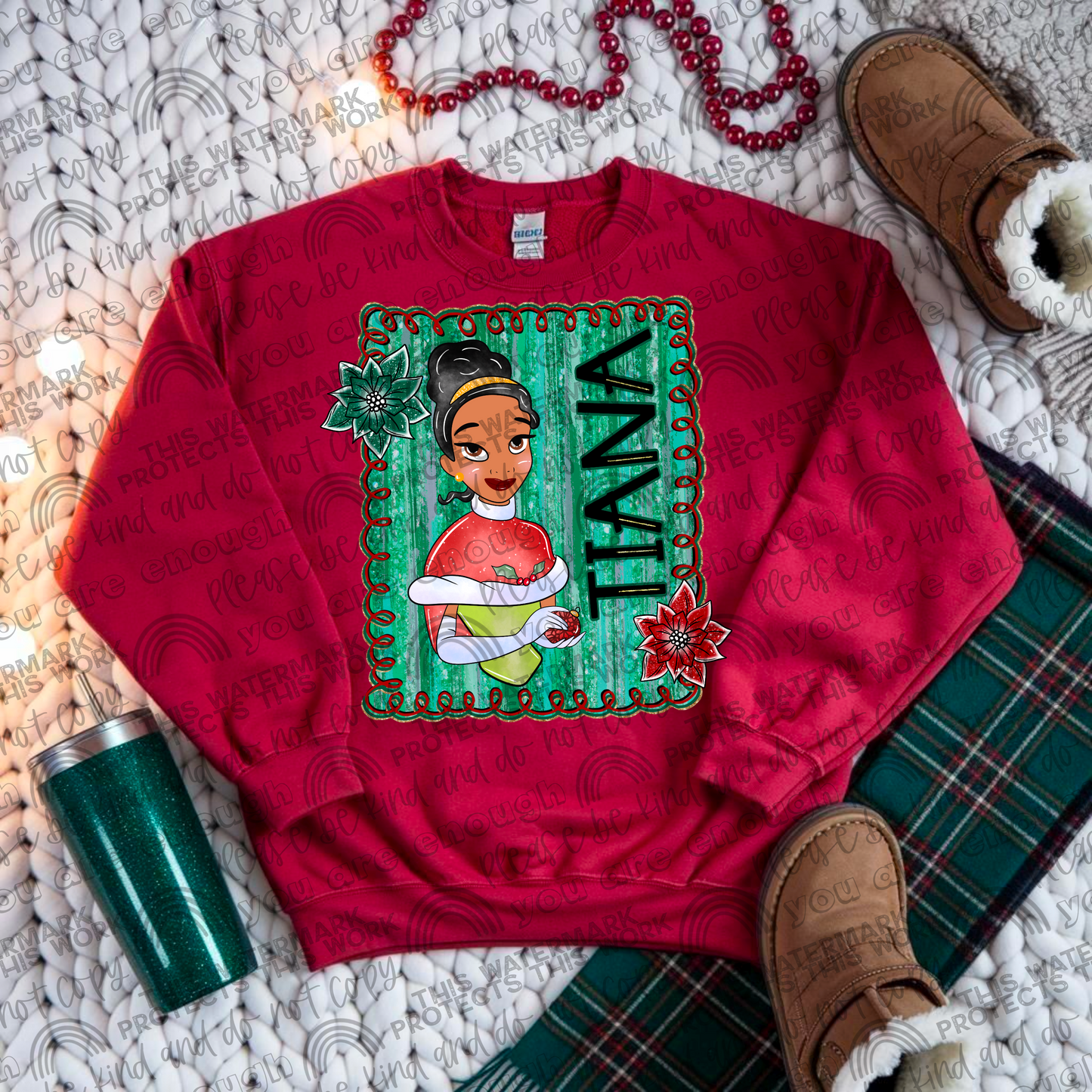 Tiana Christmas Framed PNG File