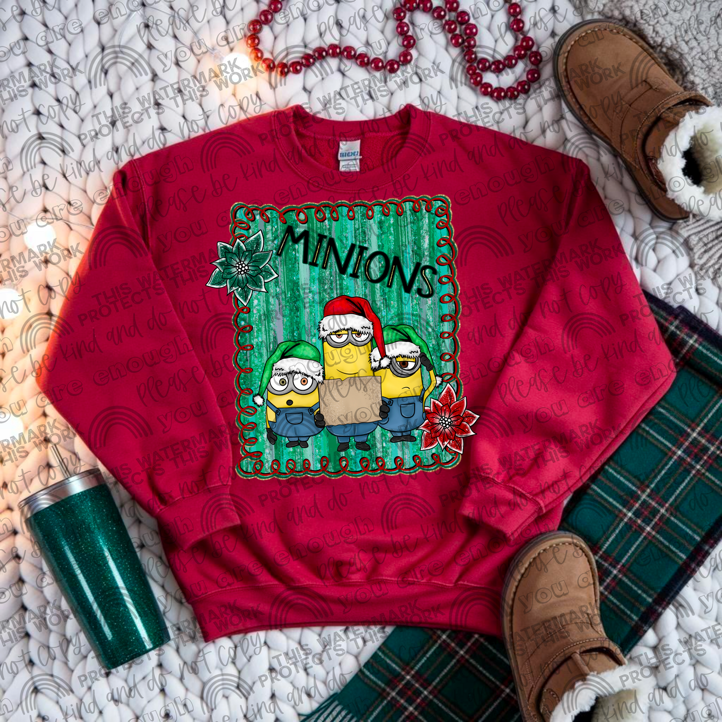 Minions Christmas Framed PNG File