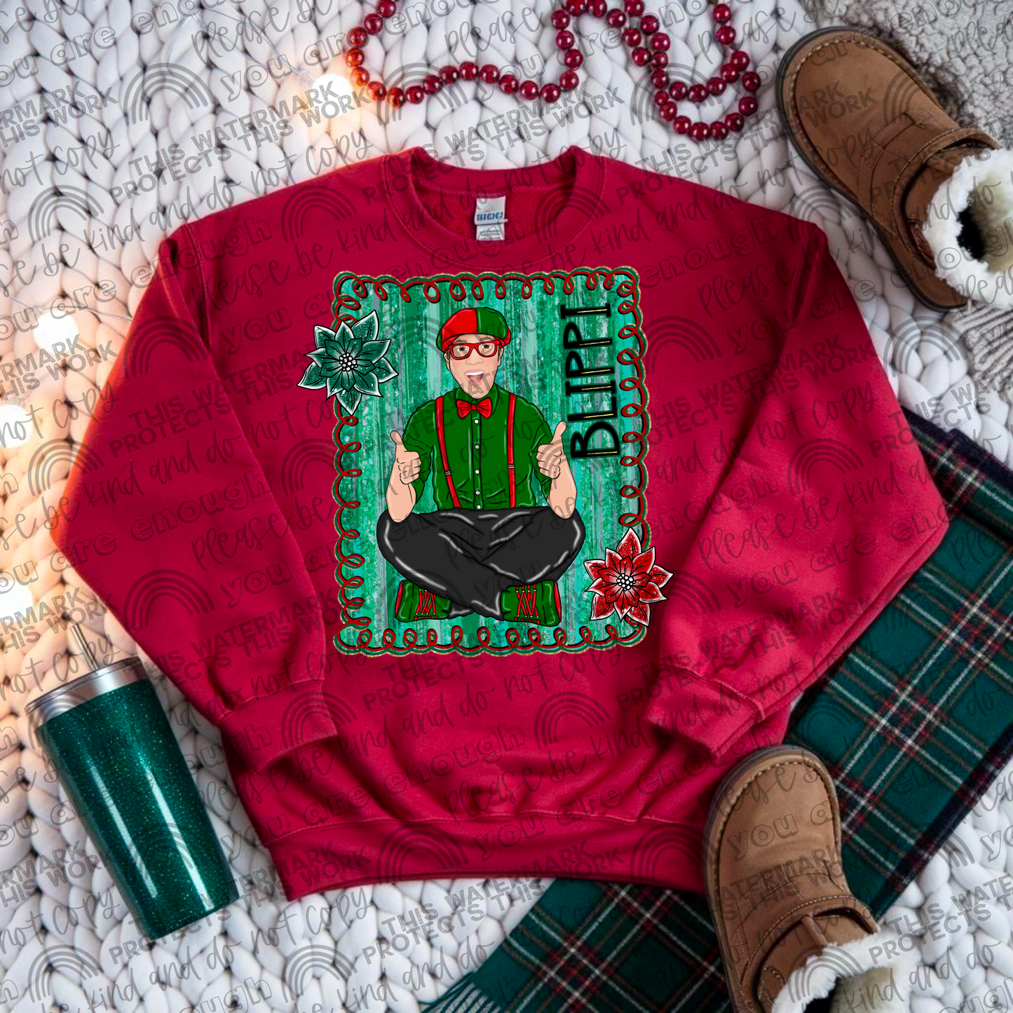 Blippi Christmas Framed PNG File