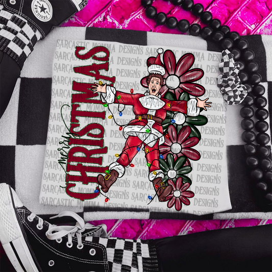 Clark Merry Christmas Floral & Sleeve- 2 PNG Files