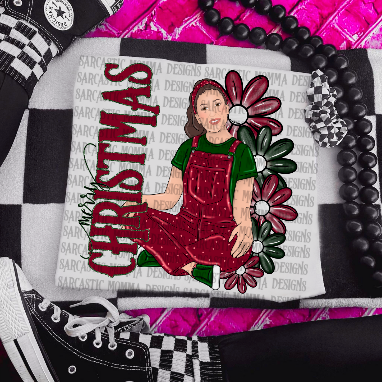 Ms Rachel Merry Christmas Floral & Sleeve- 2 PNG Files