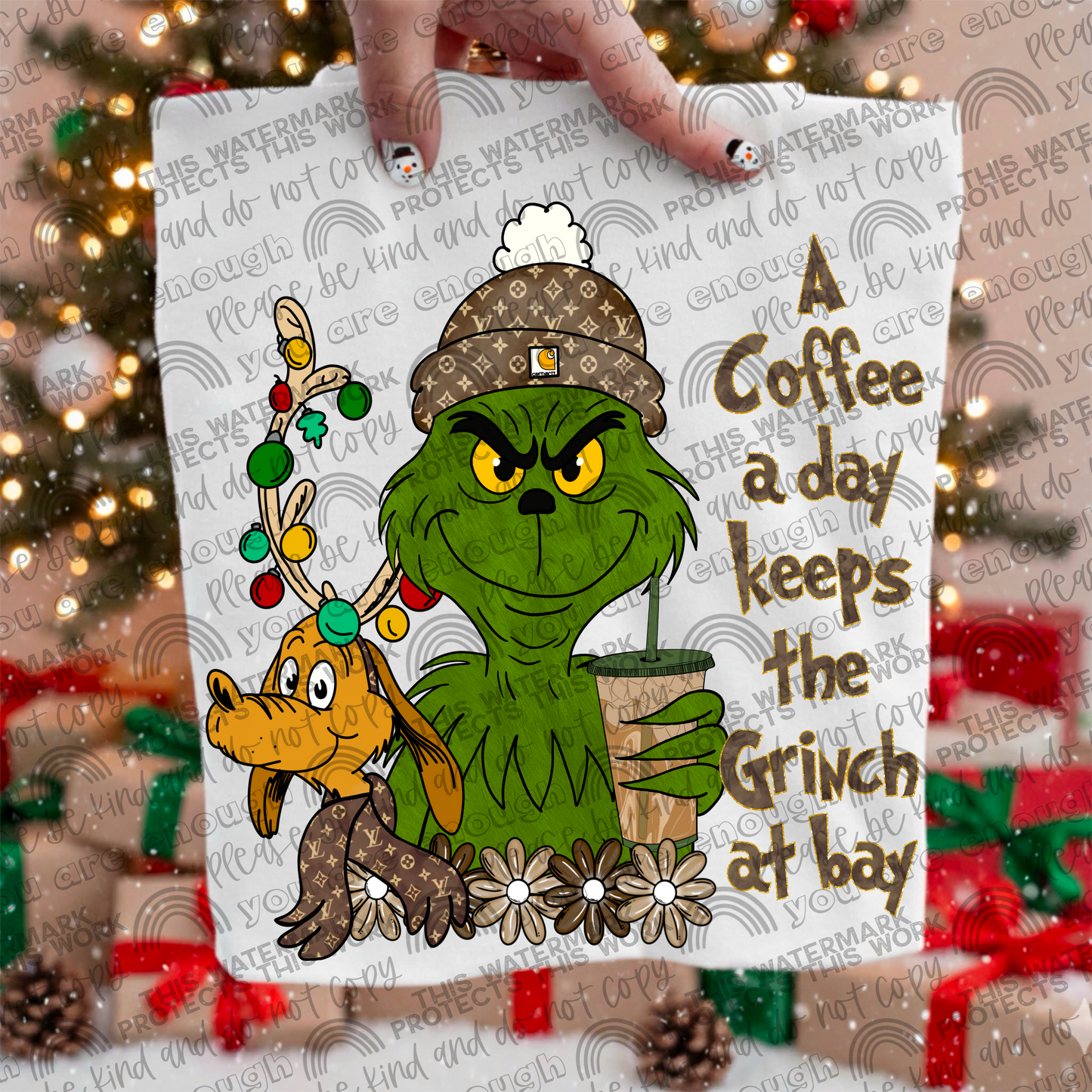 A Coffee A Day Keeps the Green Guy At Bay Iced Coffee PNG File