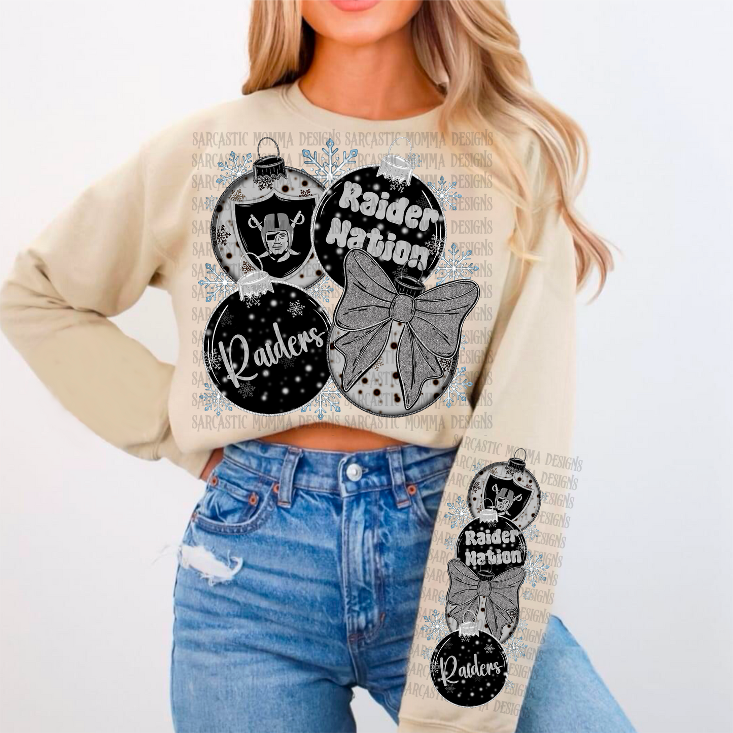 Raiders Ornaments with Matching Sleeve- 2 PNG Files