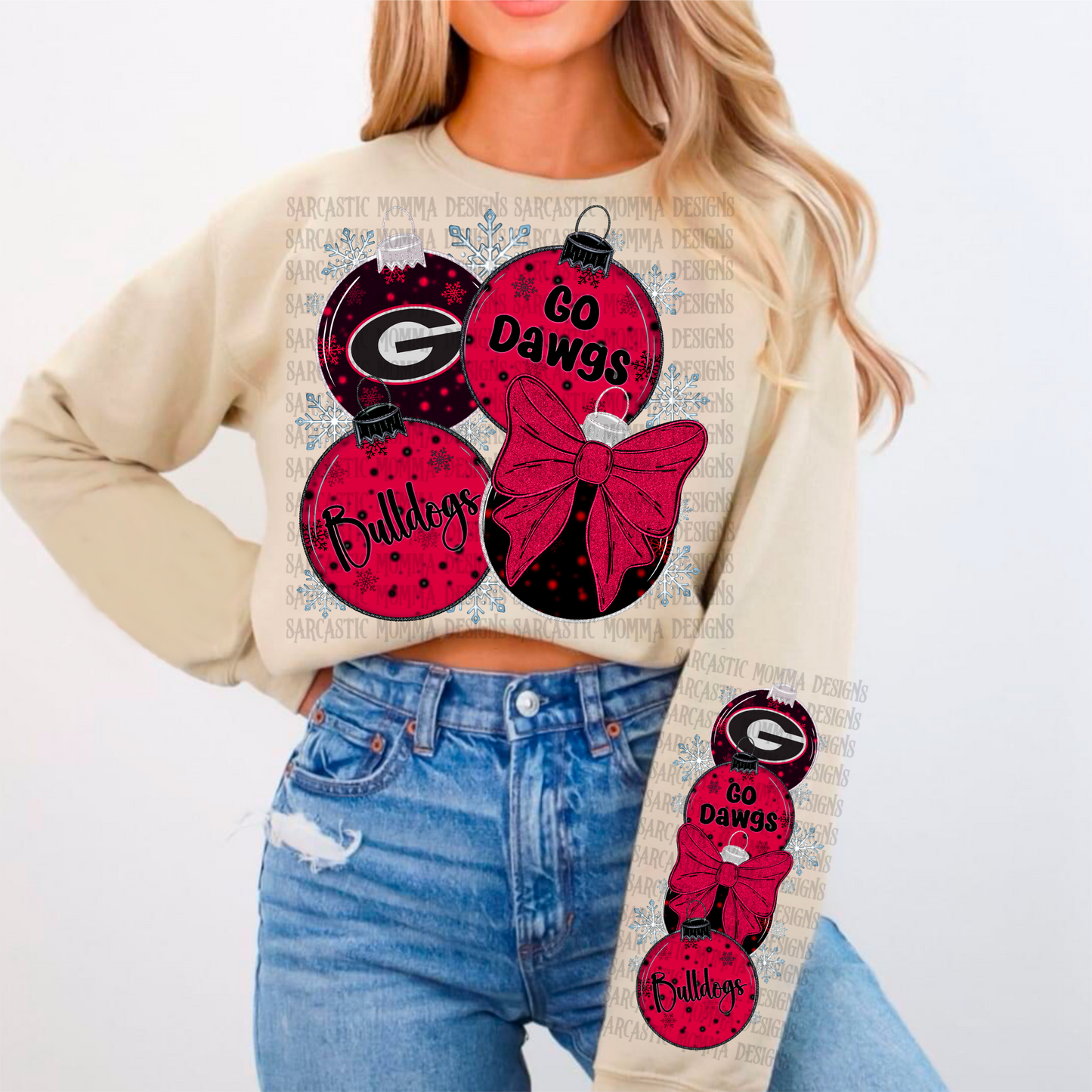 Georgia Bulldogs Ornaments with Matching Sleeve- 2 PNG Files