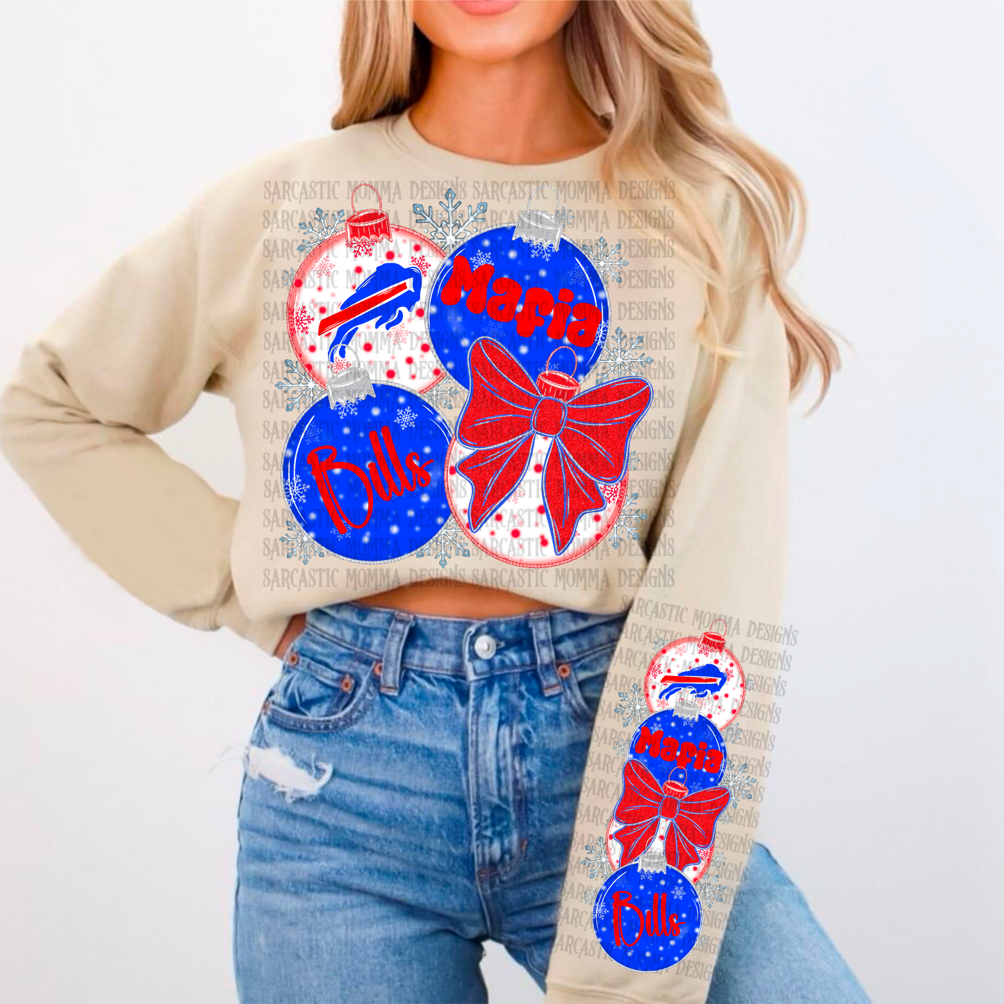 Bills Ornaments with Matching Sleeve- 2 PNG Files