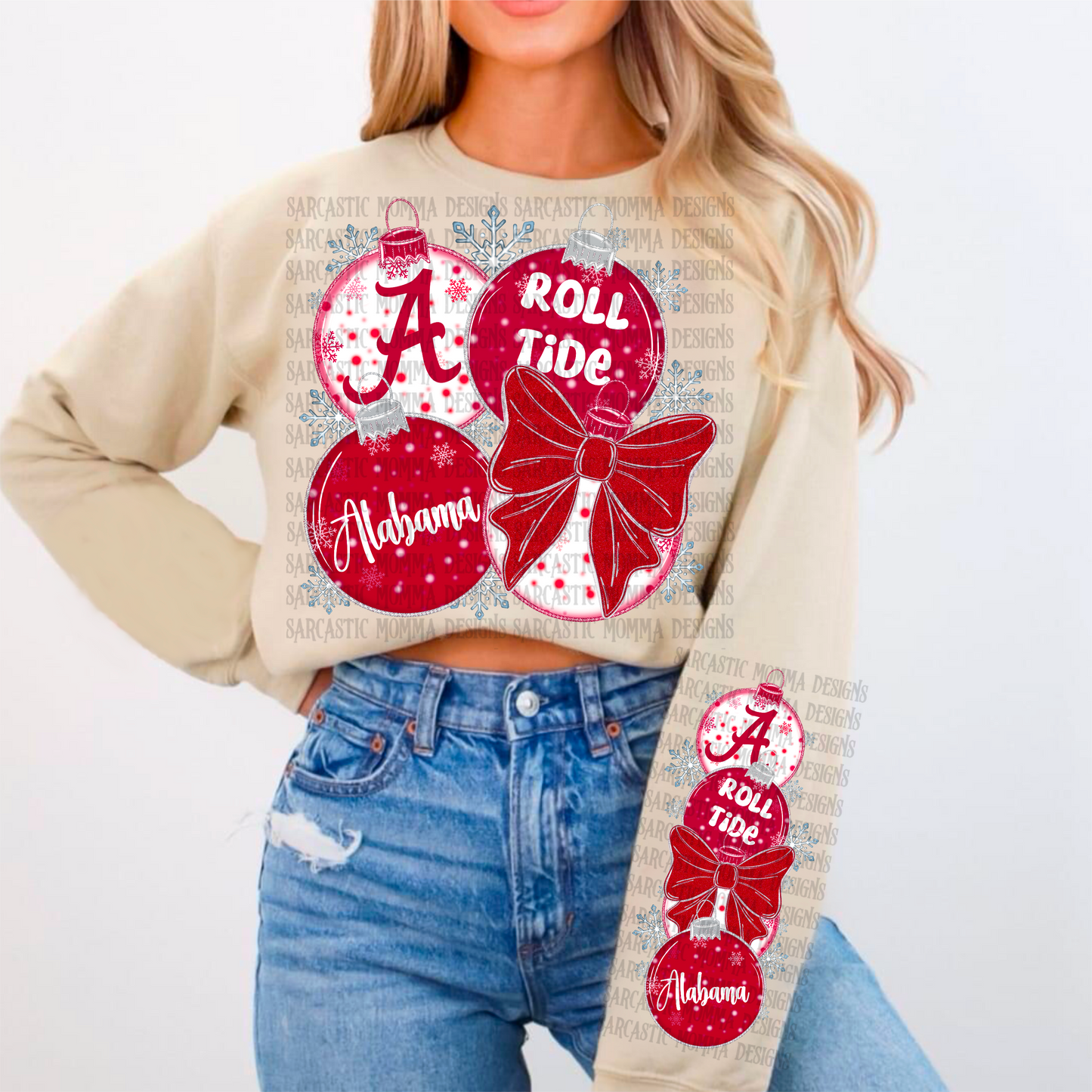 Alabama Ornaments with Matching Sleeve- 2 PNG Files