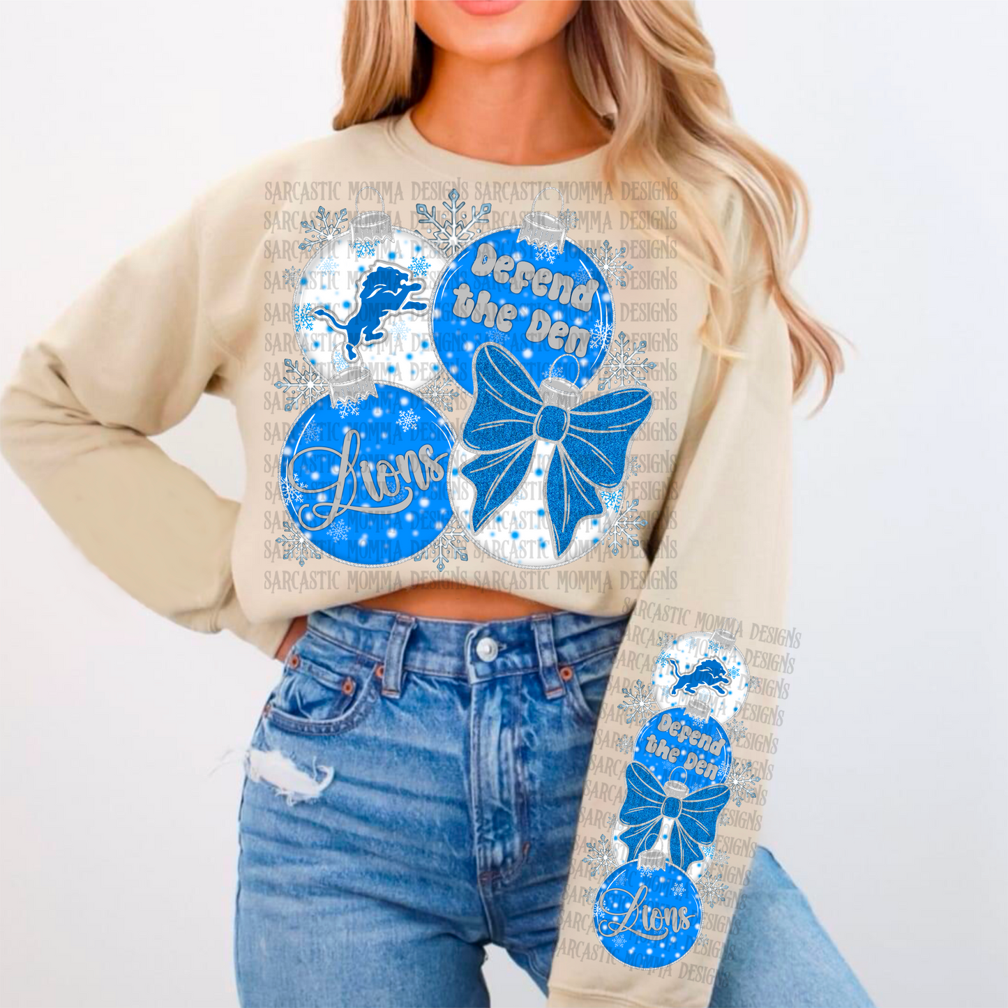 Lions Ornaments with Matching Sleeve- 2 PNG Files