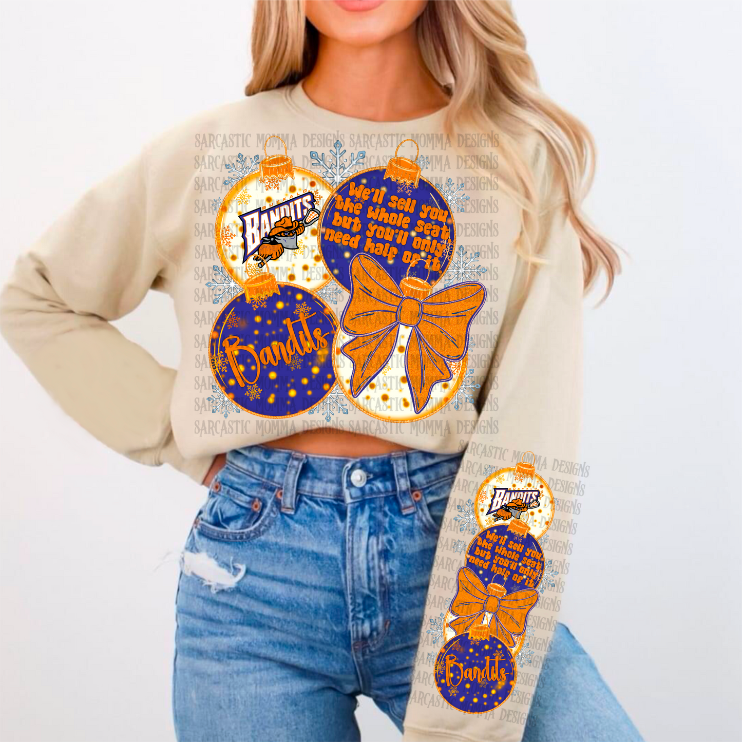 Bandits Ornaments with Matching Sleeve- 2 PNG Files