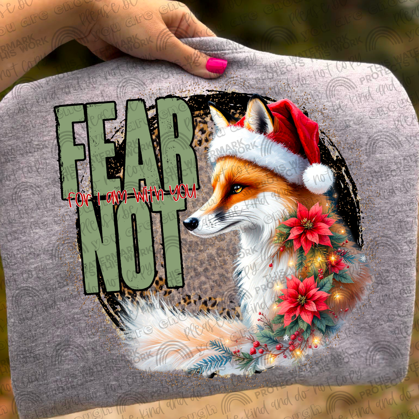 Fear Not For I Am With You Christmas Fox PNG File