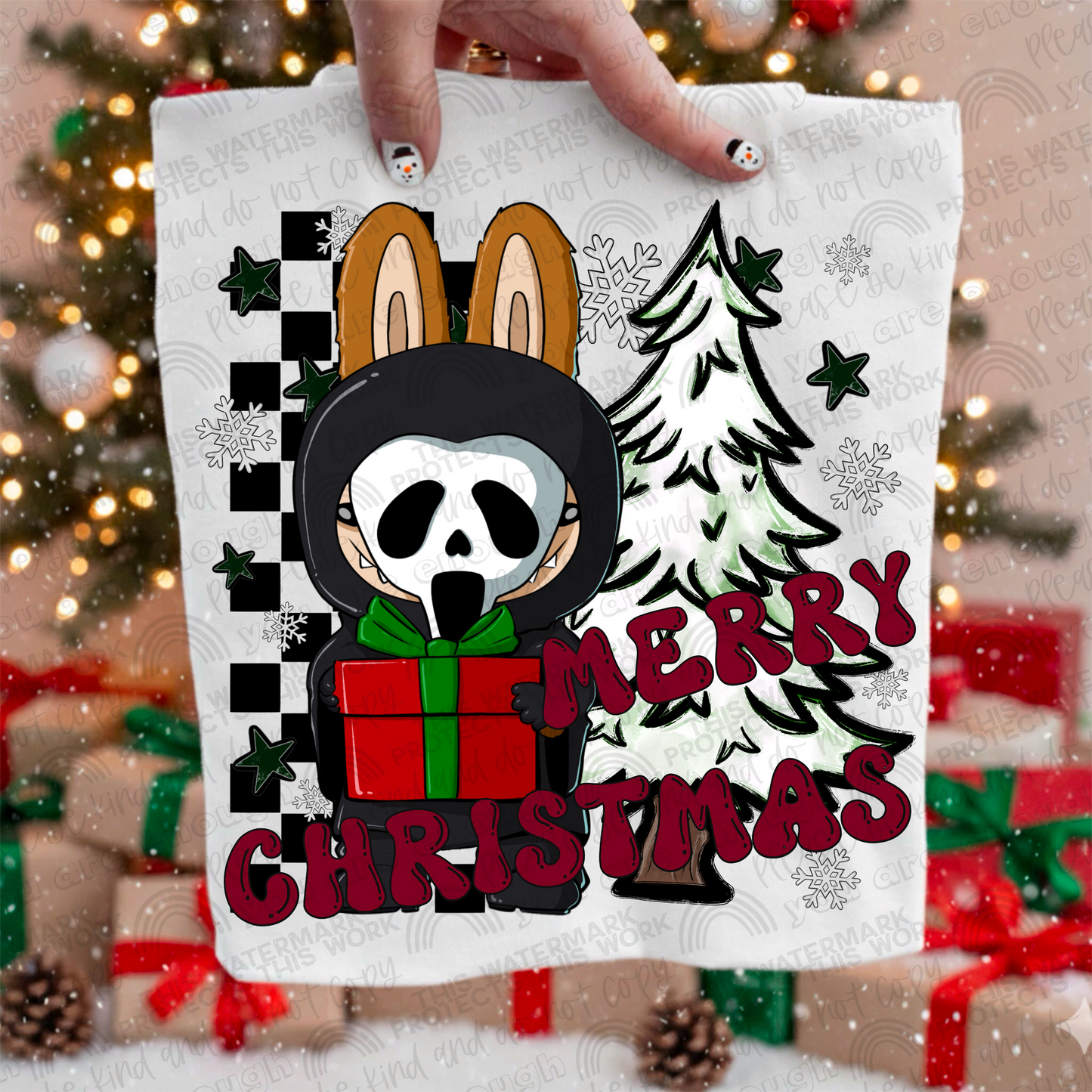 Ghostface Merry Christmas La Bu Bu PNG File