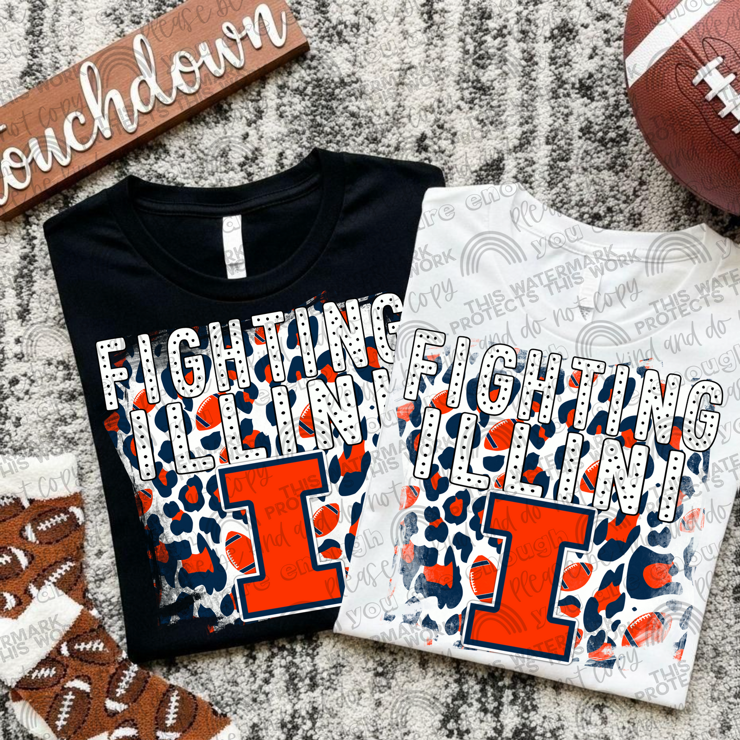 Illinois Fighting Illini Leopard PNG File