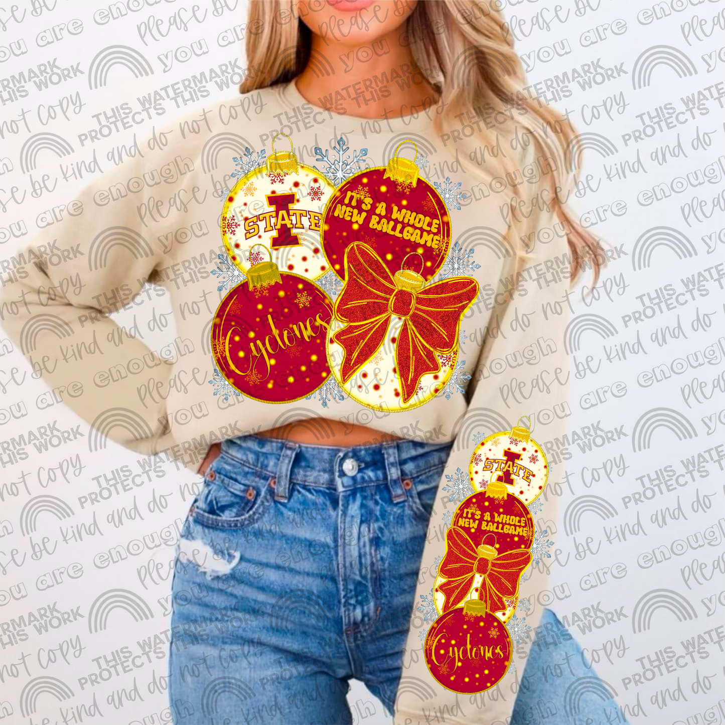 Iowa State Cyclones Ornaments with Matching Sleeve- 2 PNG Files