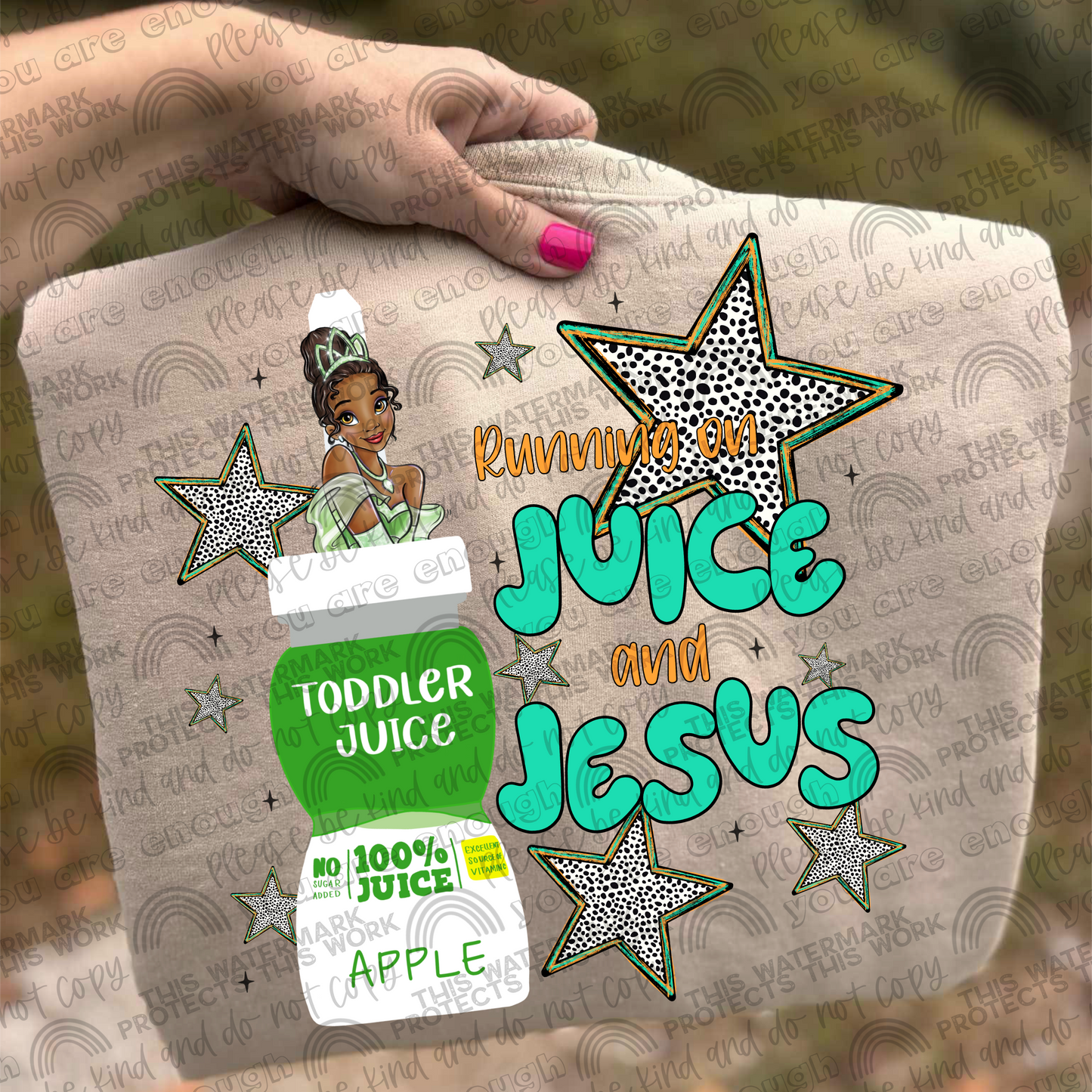 Tiana Running On Juice & Jesus PNG File