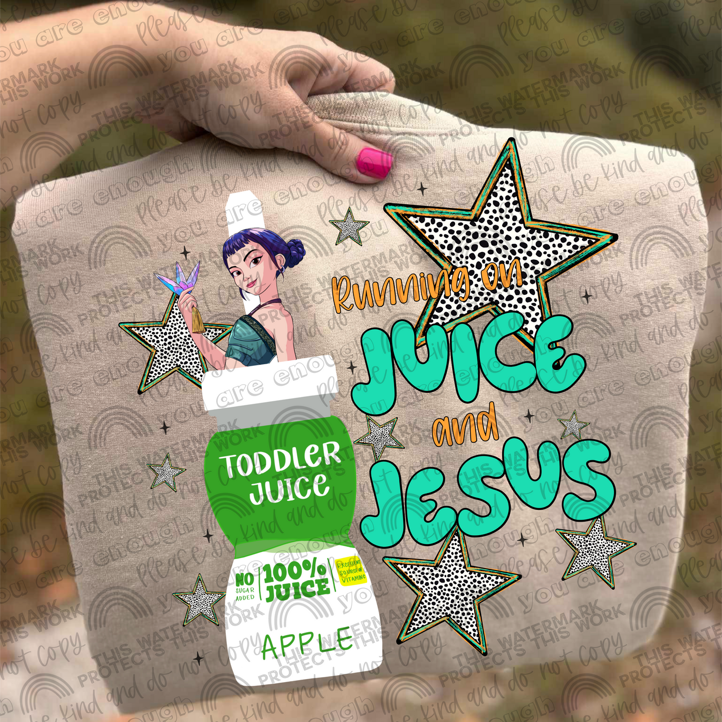 Zoey Running On Juice & Jesus PNG File
