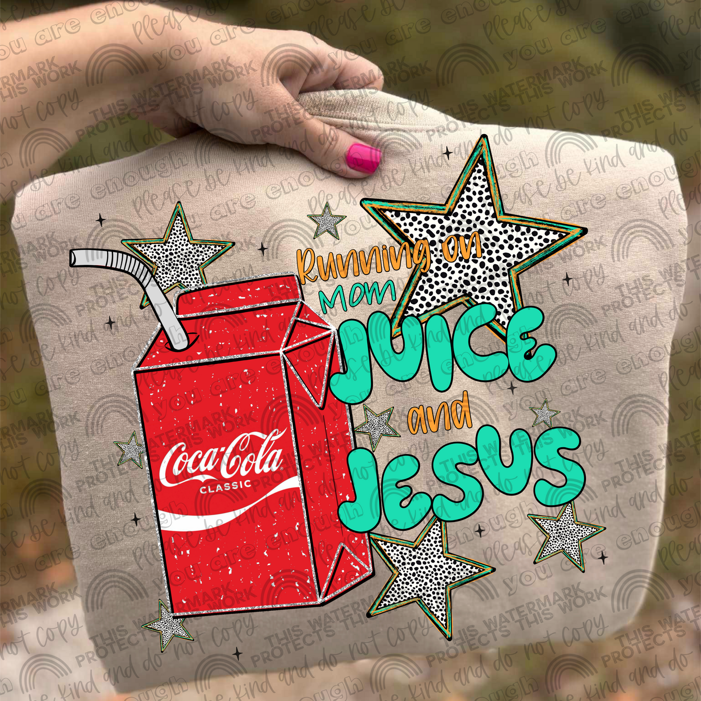 Coke Running On Mom Juice & Jesus PNG File