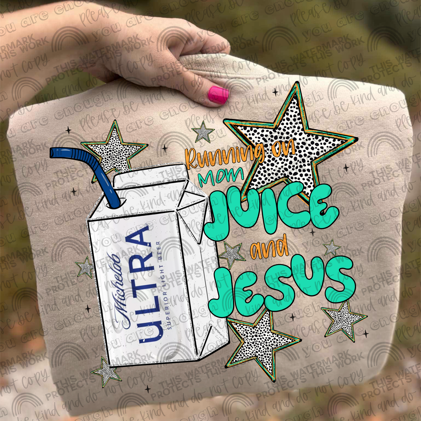 Michelob Ultra Running On Mom Juice & Jesus PNG File