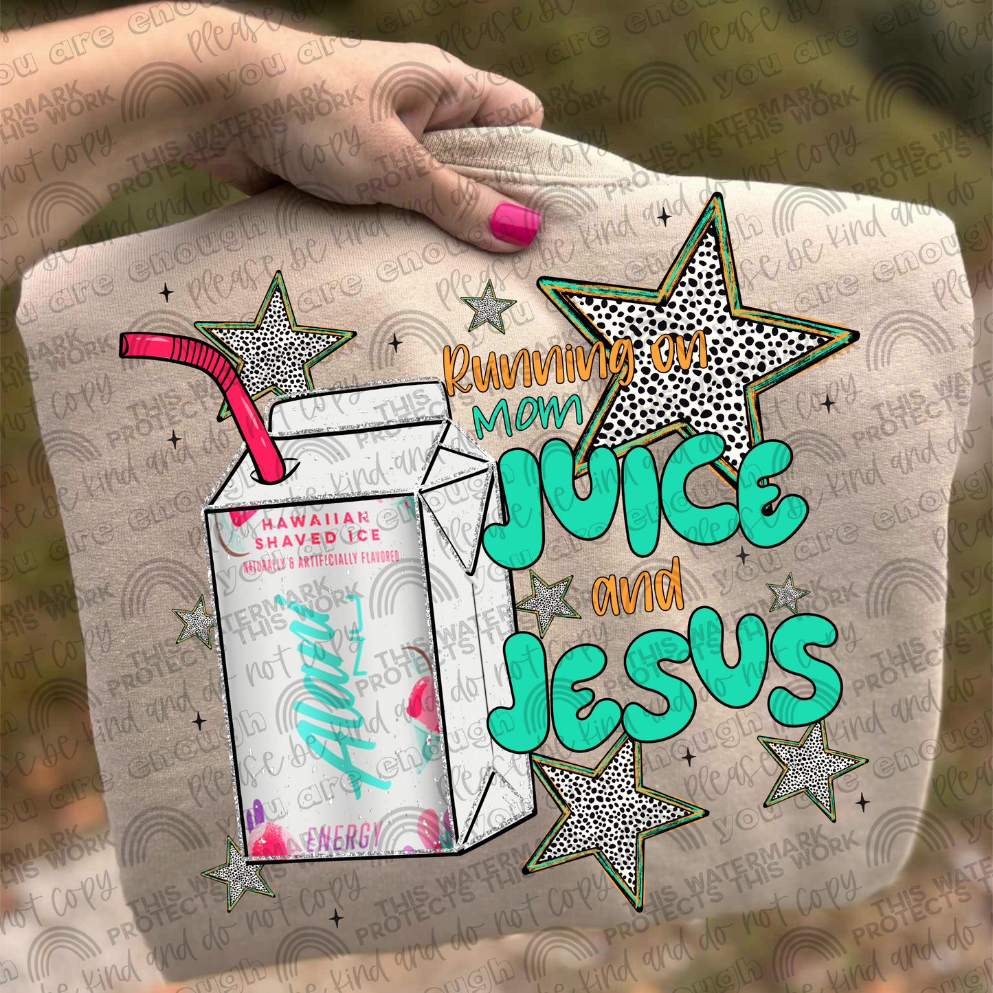 Alani Hawaiian Running On Mom Juice & Jesus PNG File
