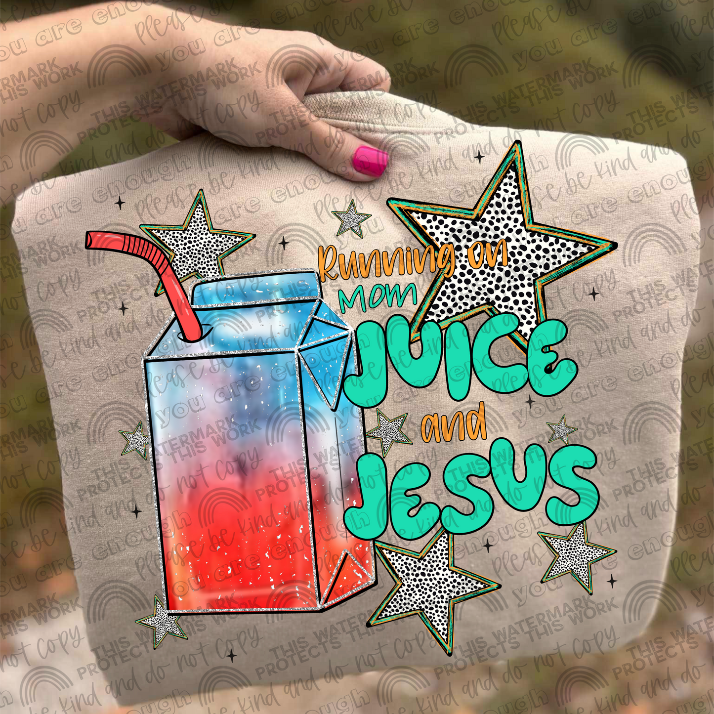 Loaded Tea Red White & Blue Running On Mom Juice & Jesus PNG File