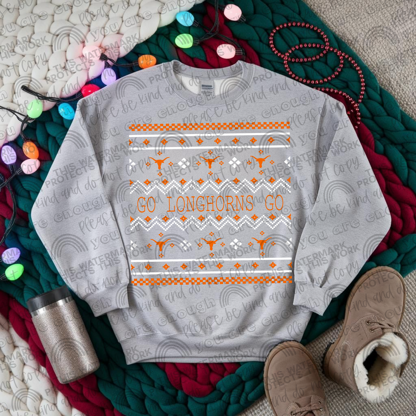 Texas Longhorns Ugly Christmas Sweater PNG File