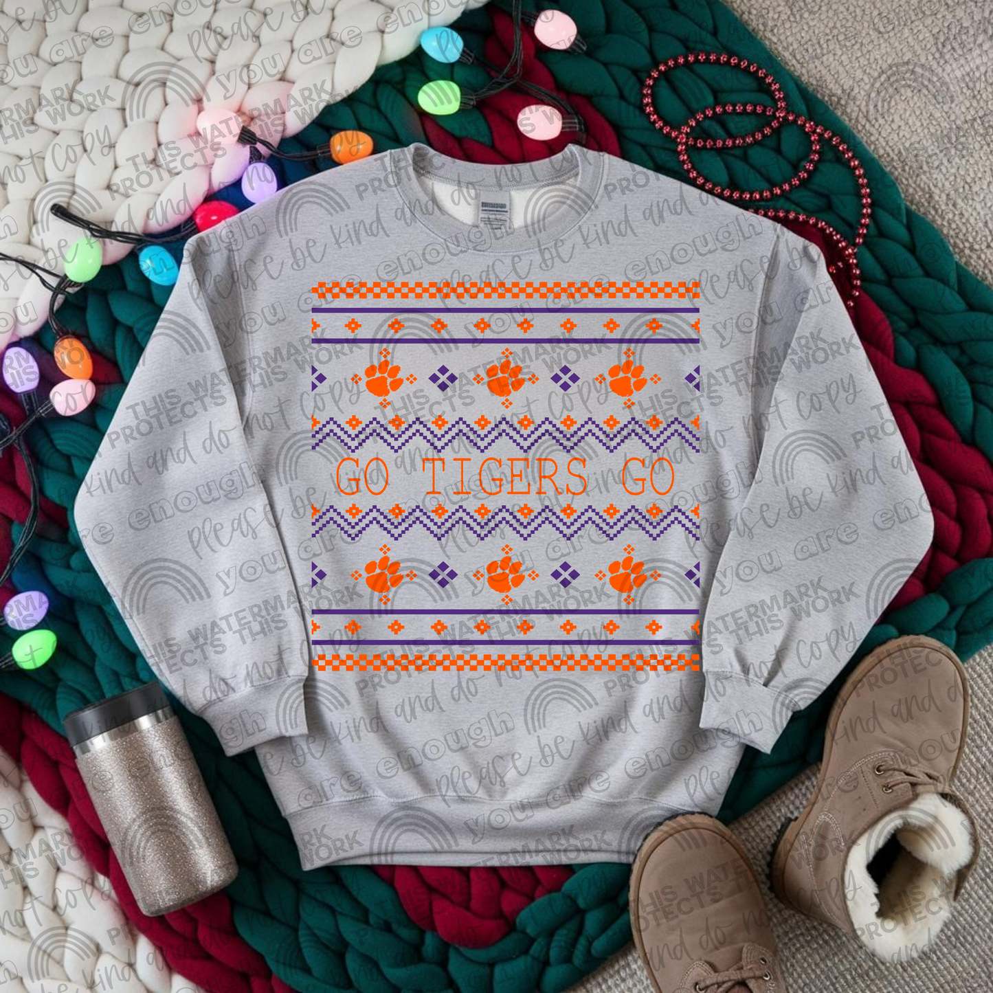 Clemson Tigers Ugly Christmas Sweater PNG File