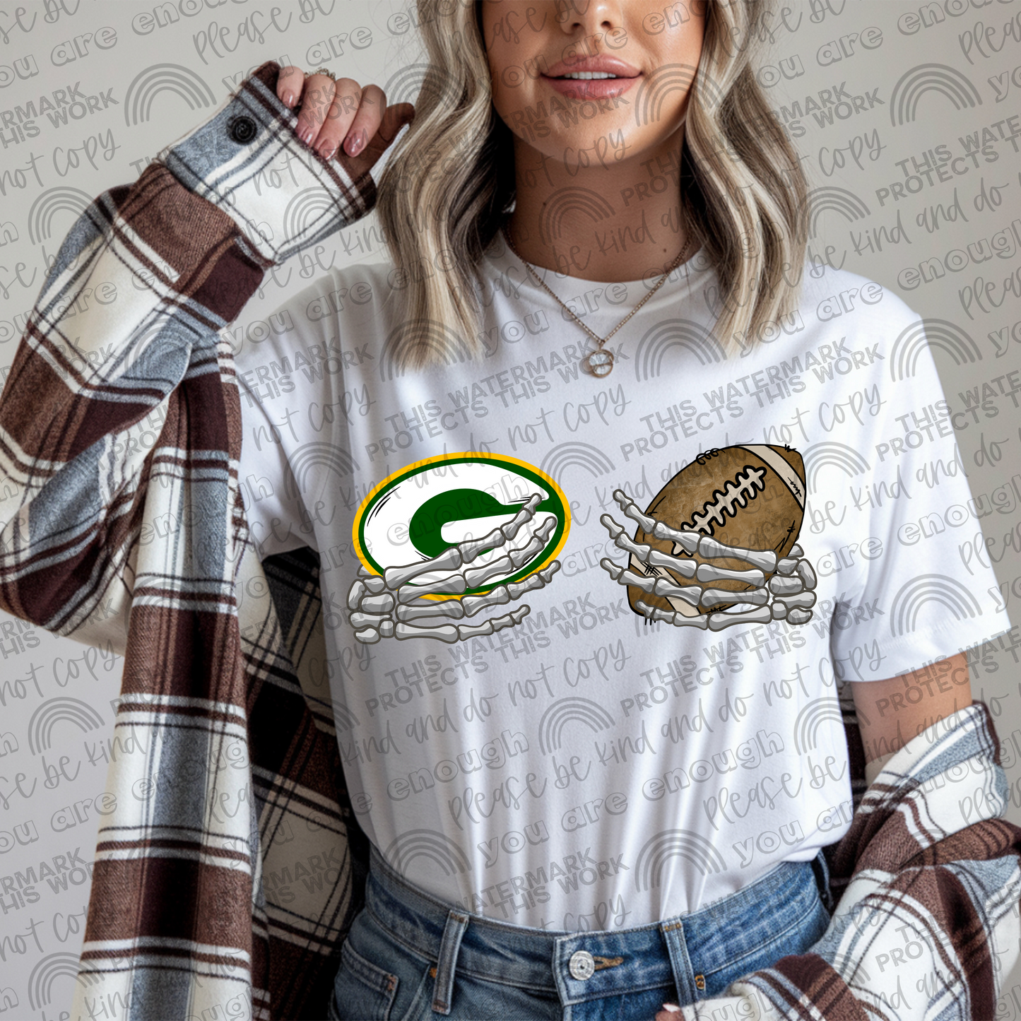 Packers Football Skellie Hands PNG File