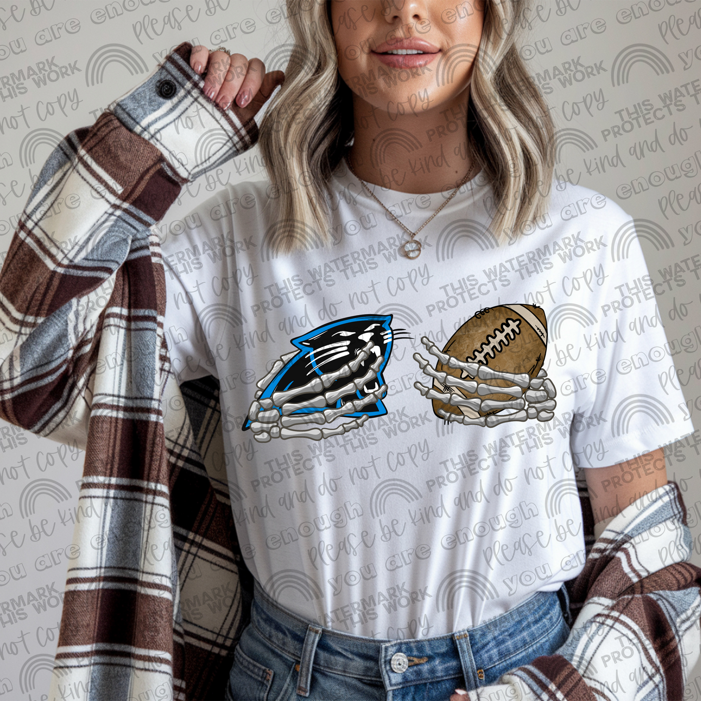 Panthers Football Skellie Hands PNG File