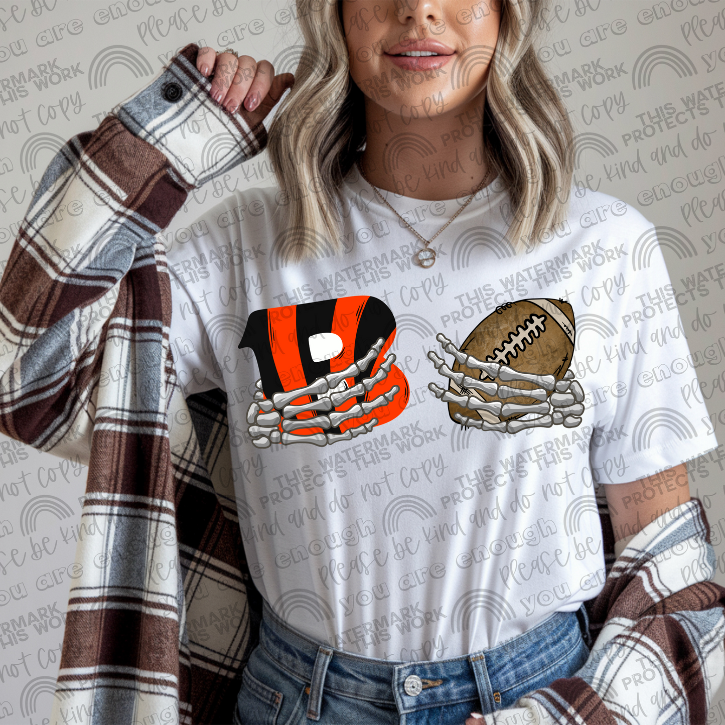Bengals Football Skellie Hands PNG File