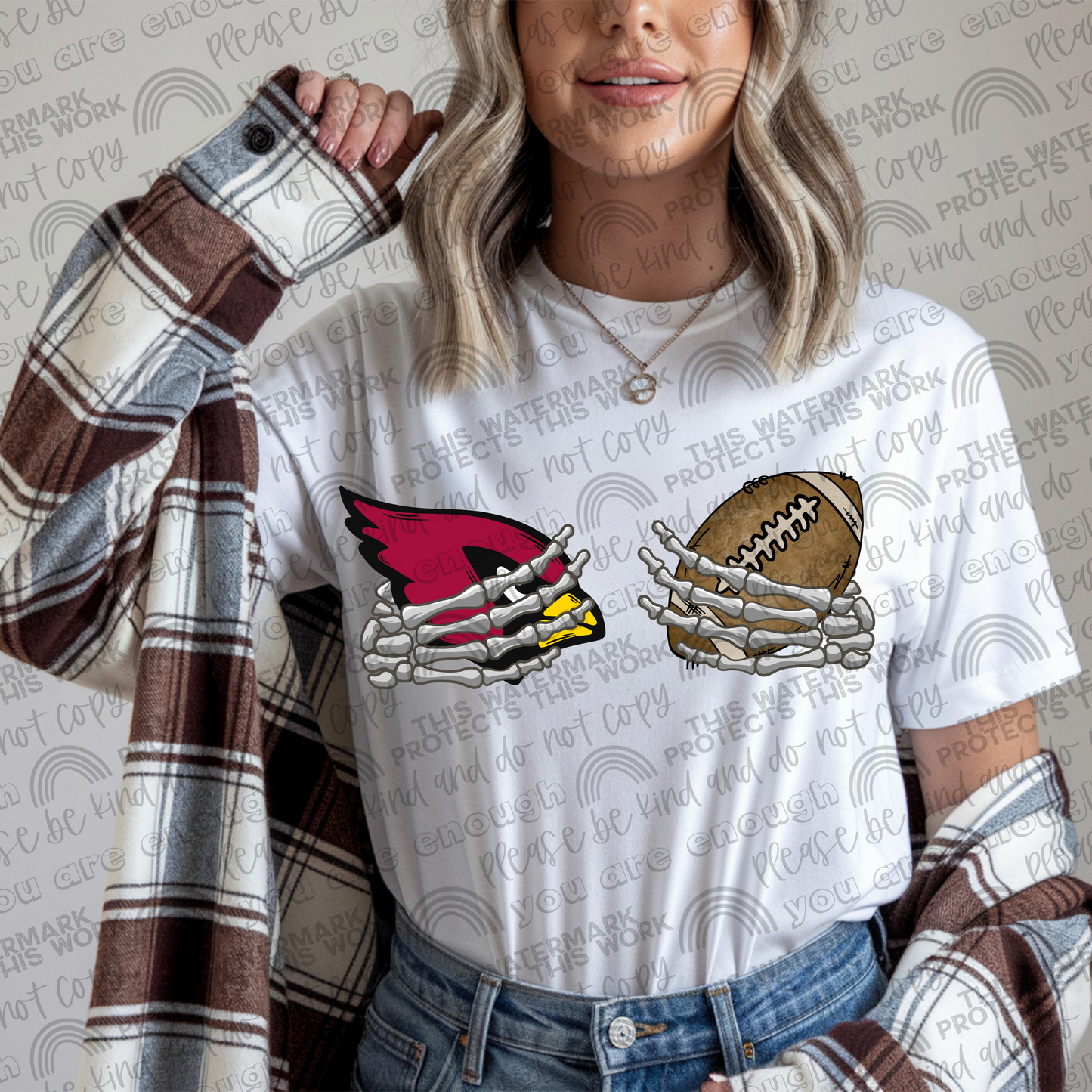 Cardinals Football Skellie Hands PNG File