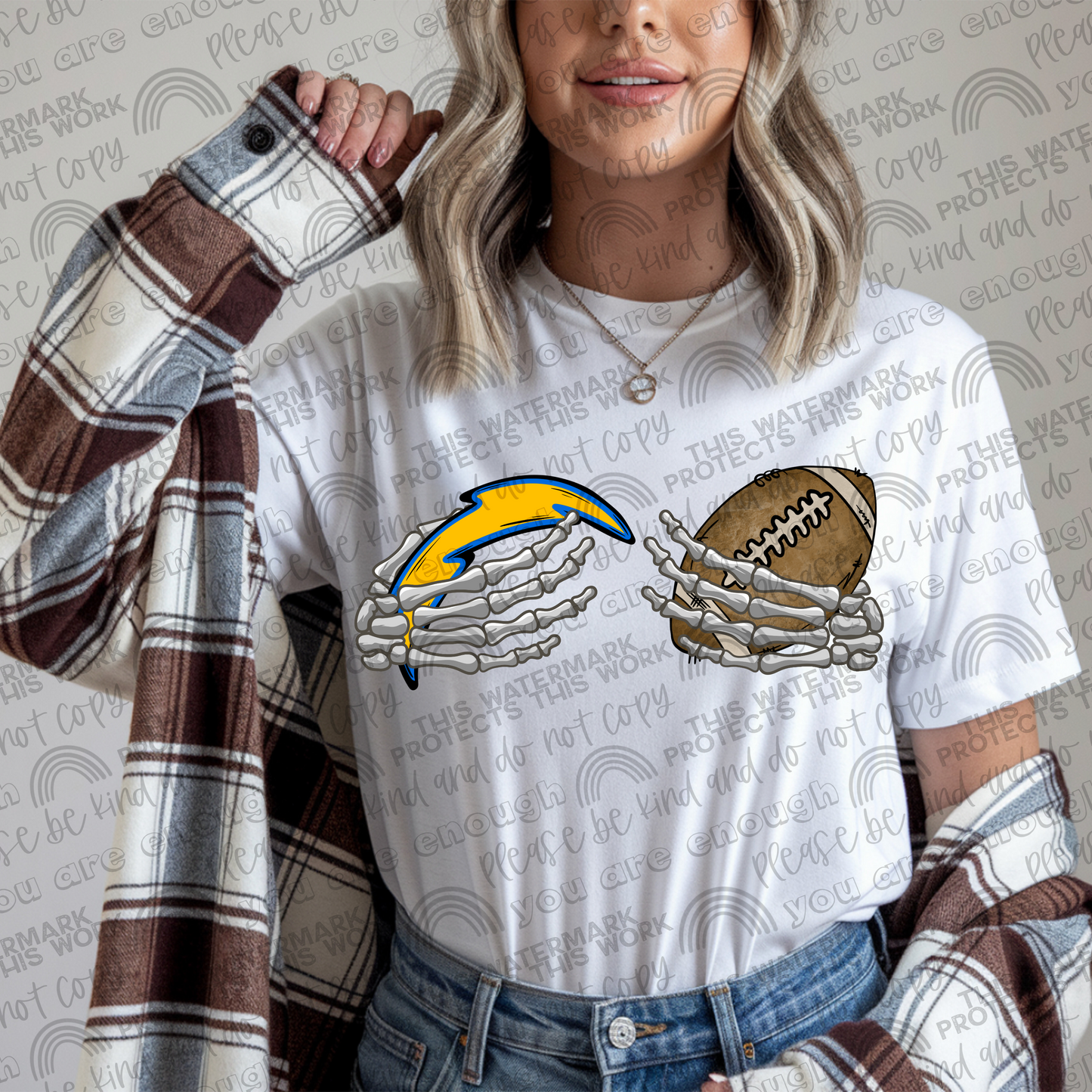 Chargers Football Skellie Hands PNG File