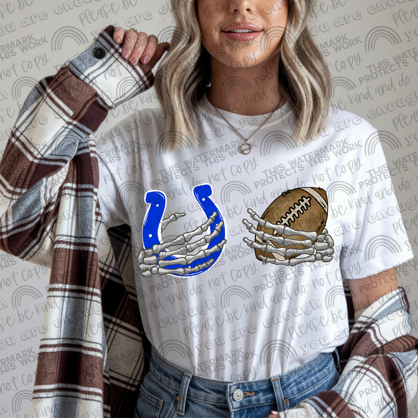 Colts Football Skellie Hands PNG File