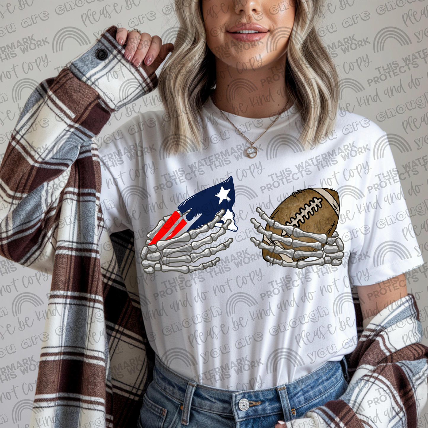 Patriots Football Skellie Hands PNG File