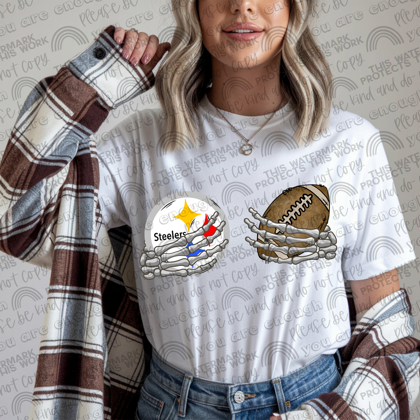 Steelers Football Skellie Hands PNG File