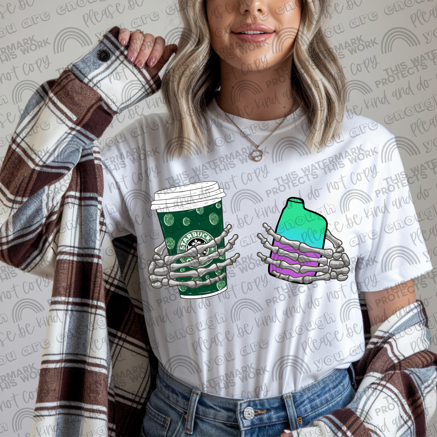 Starbees & Vape Skellie Hands PNG File