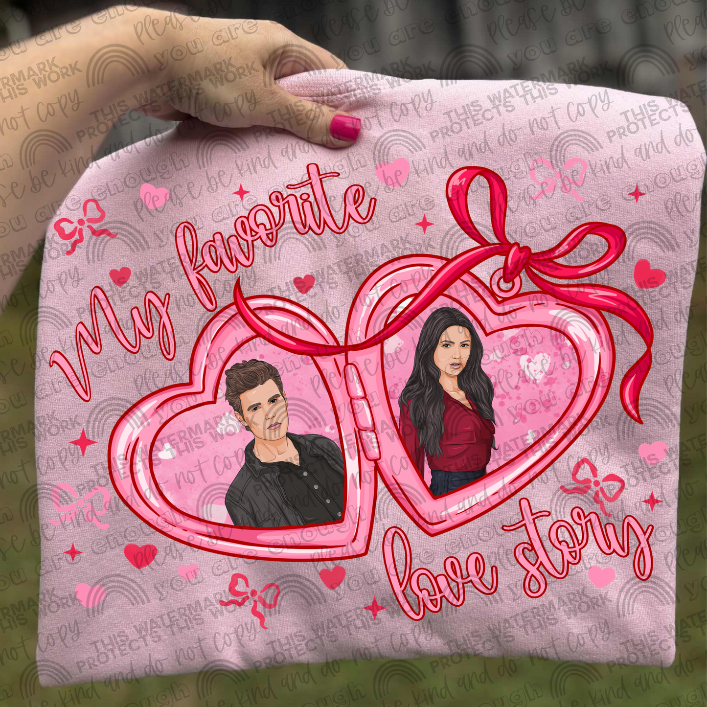 Stefan & Elena Locket My Favorite Love Story PNG File
