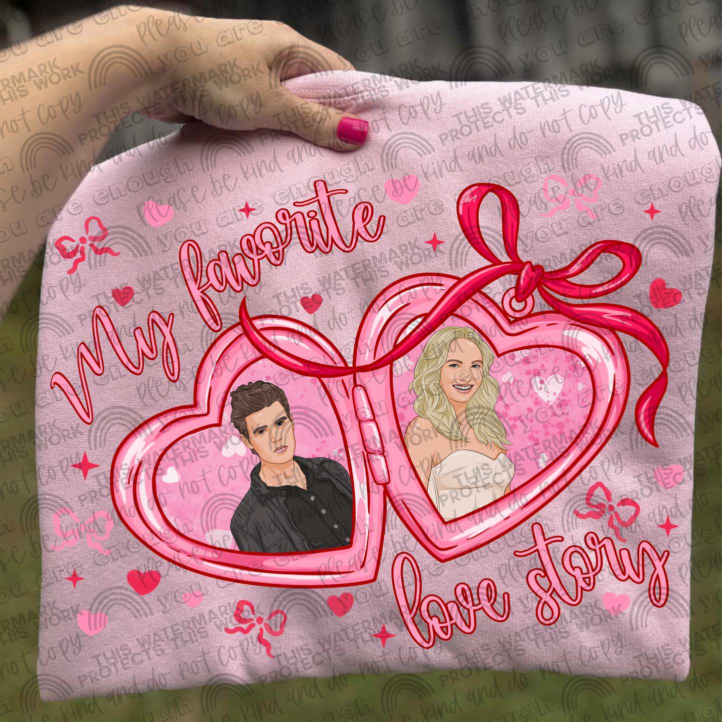 Stefan & Caroline Locket My Favorite Love Story PNG File