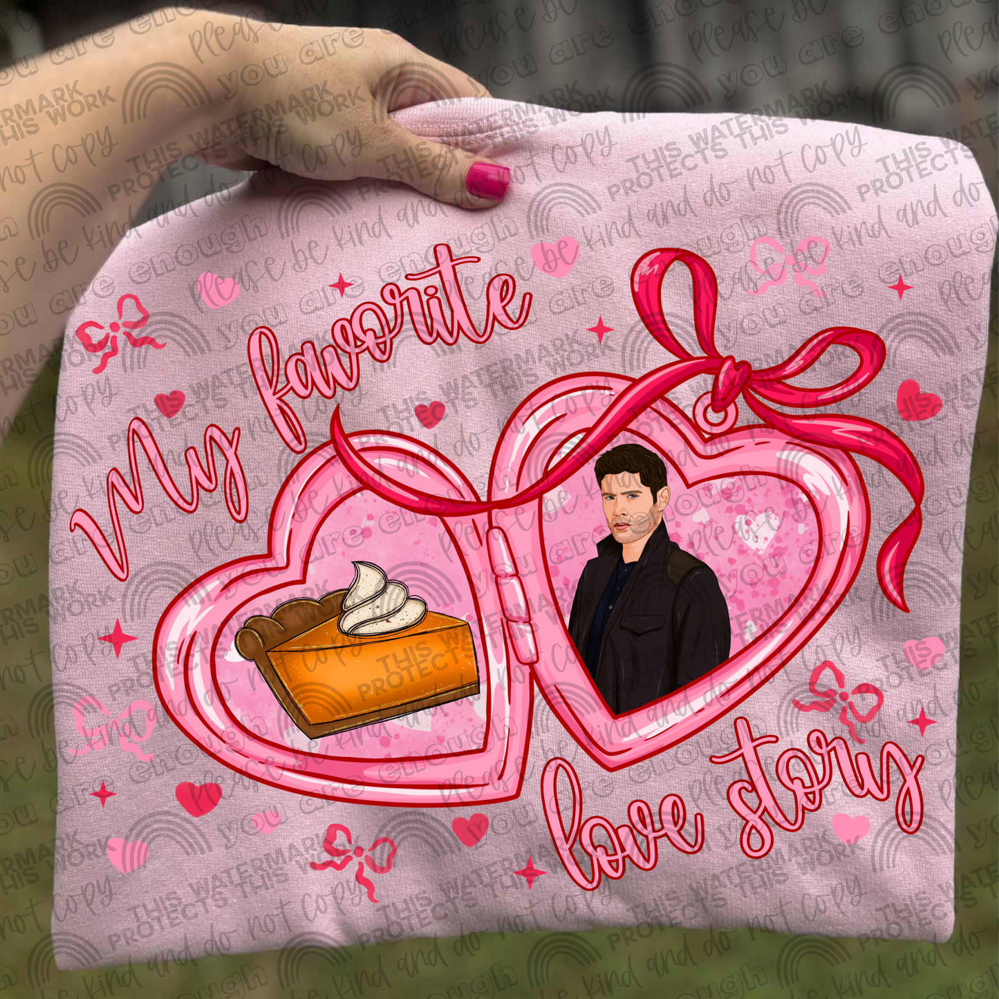 Dean & Pie Locket My Favorite Love Story PNG File