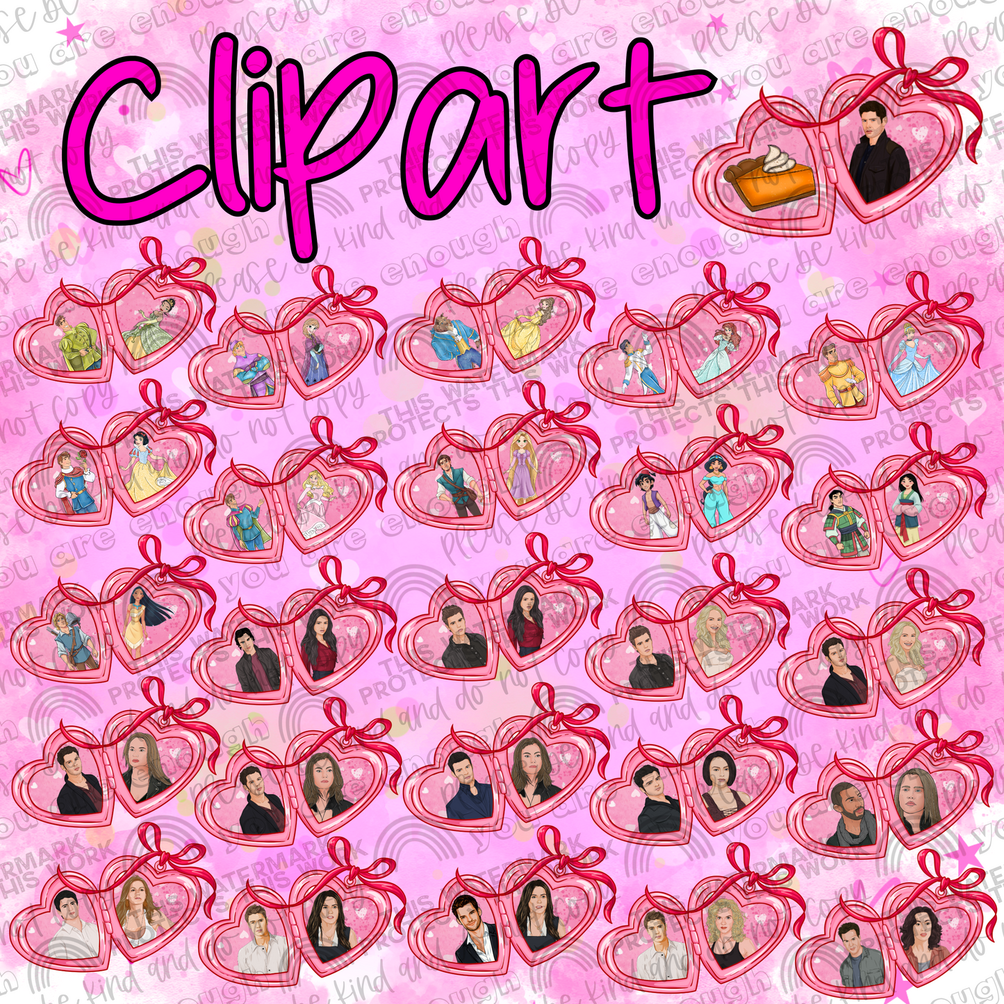 Locket Clipart- 34 PNG Files