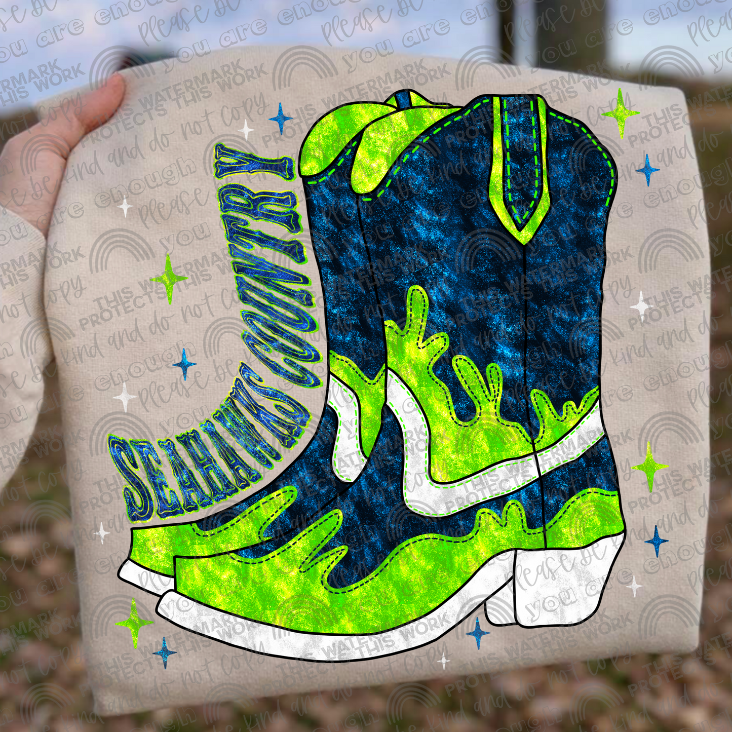 Seahawks Country Boots PNG File