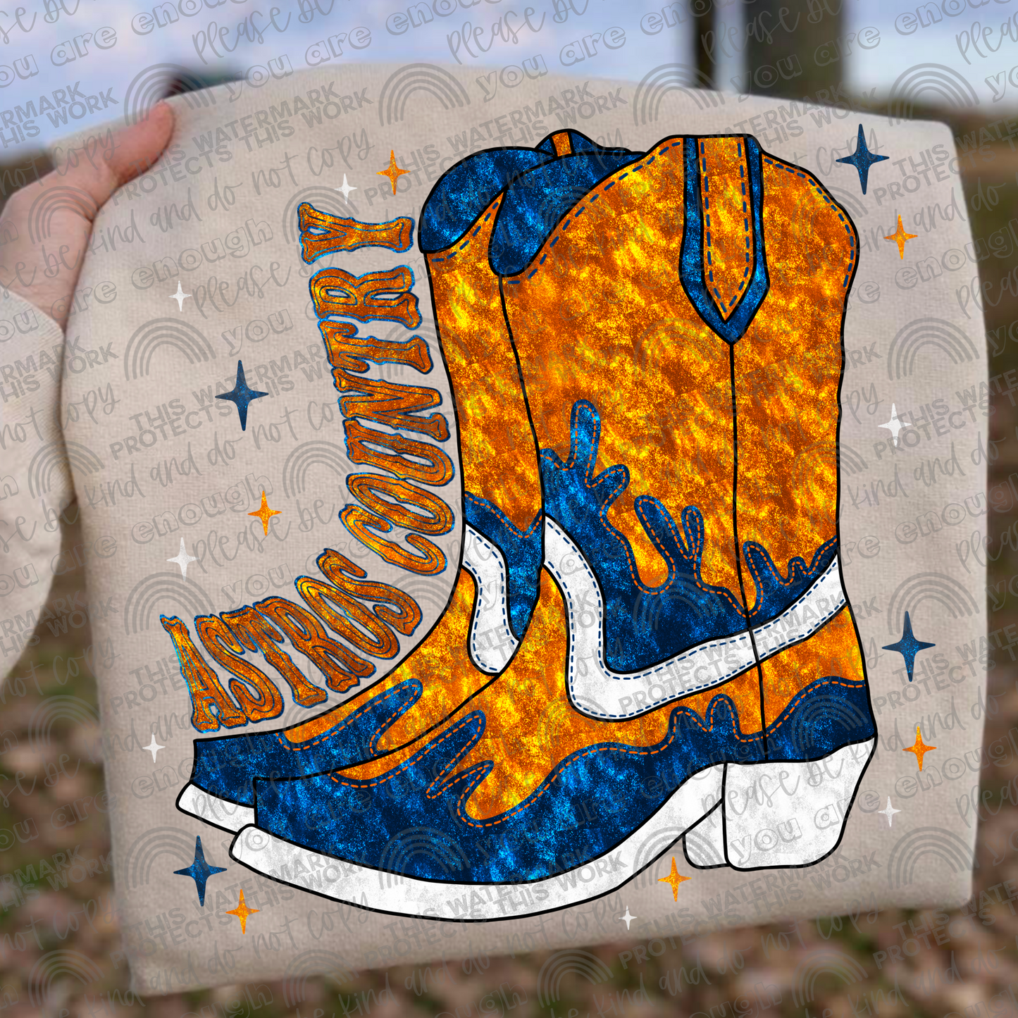 Astros Country Boots PNG File