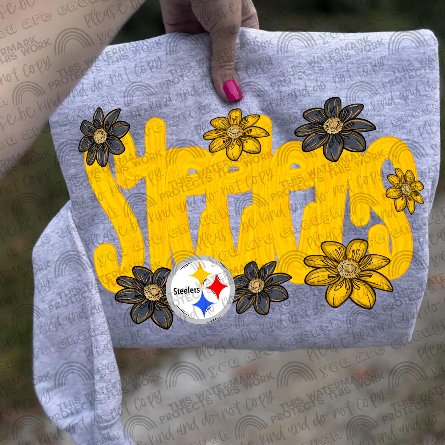 Steelers Flowers PNG File