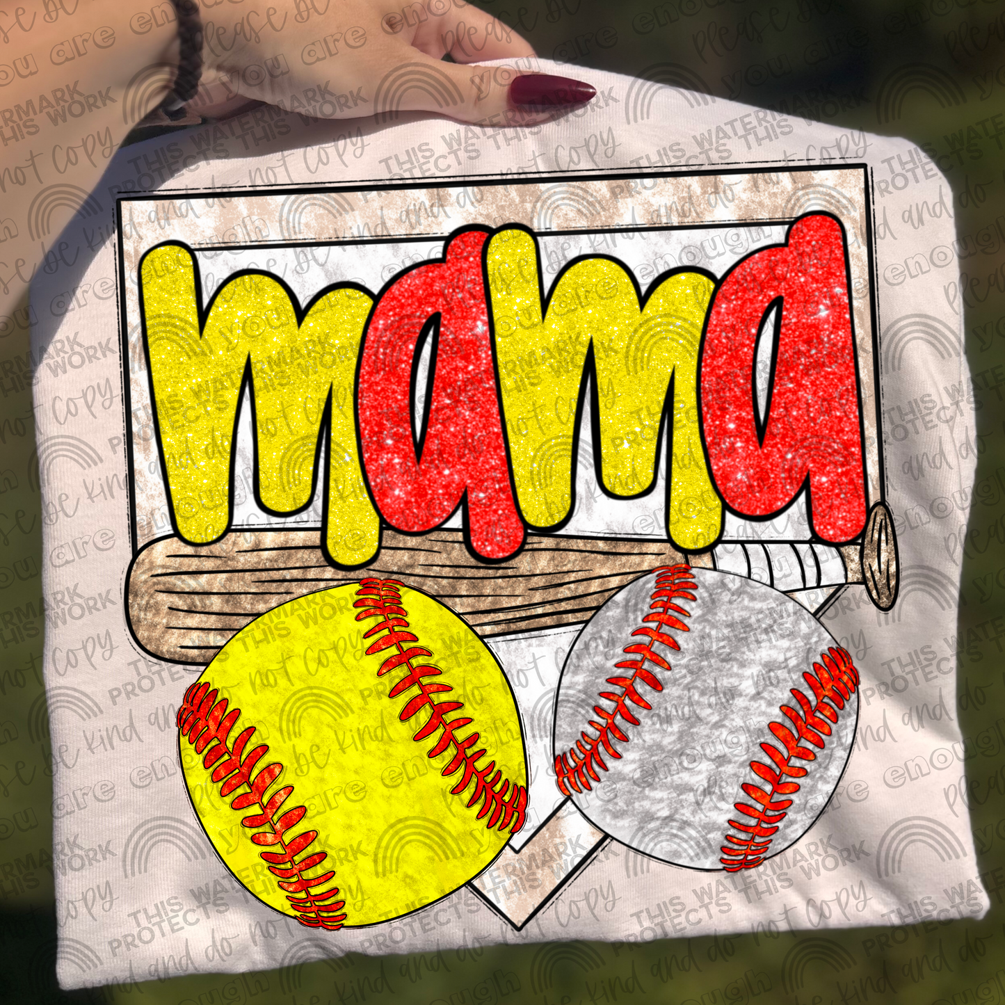 Baseball & Softball Mama PNG File