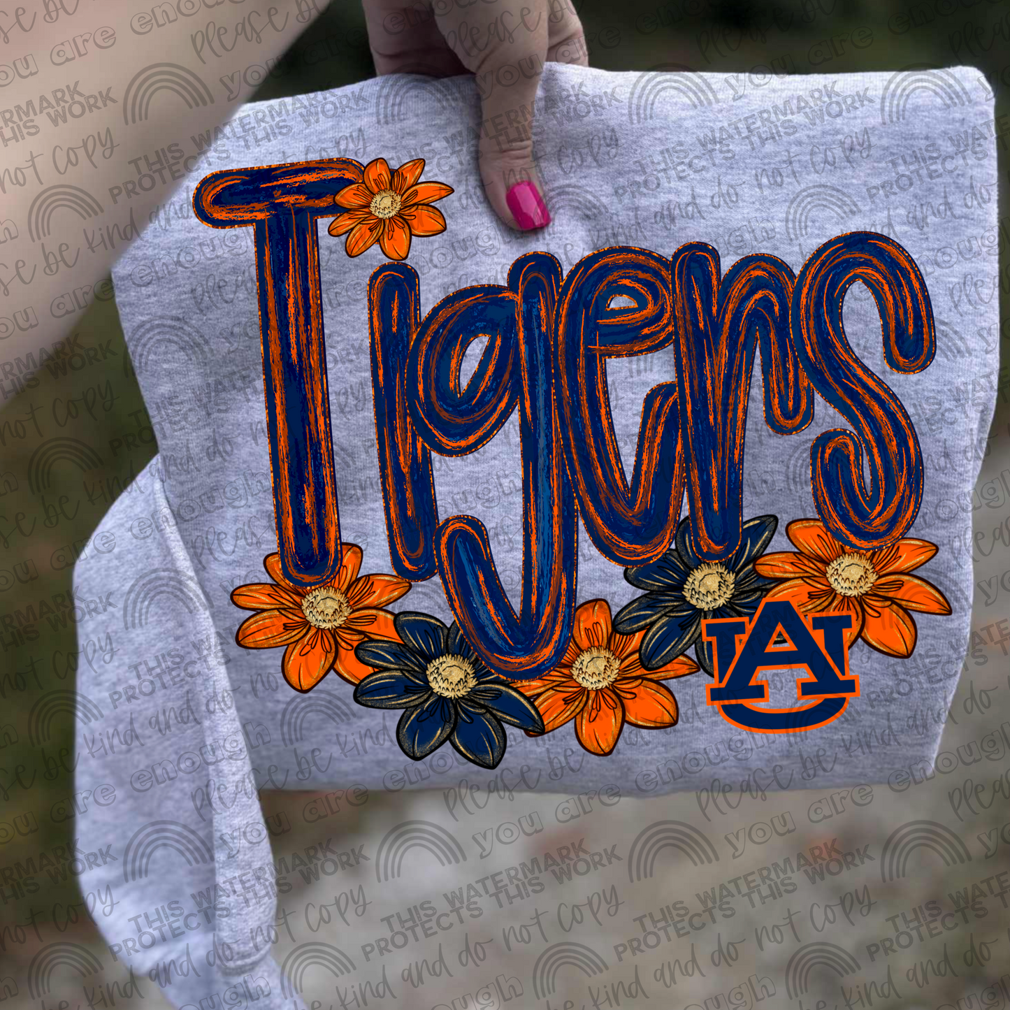 Auburn Tigers Flowers 2 PNG File