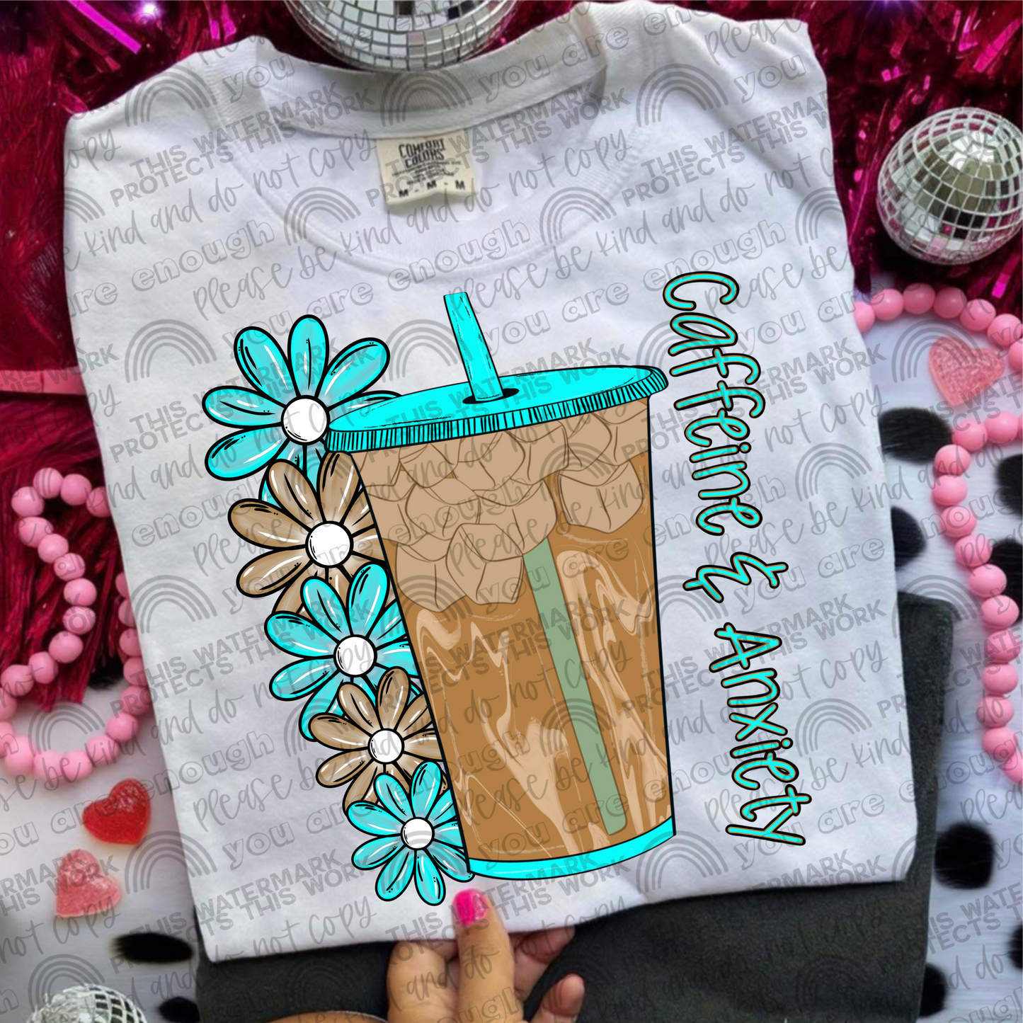 Caffeine & Anxiety Iced Coffee PNG File