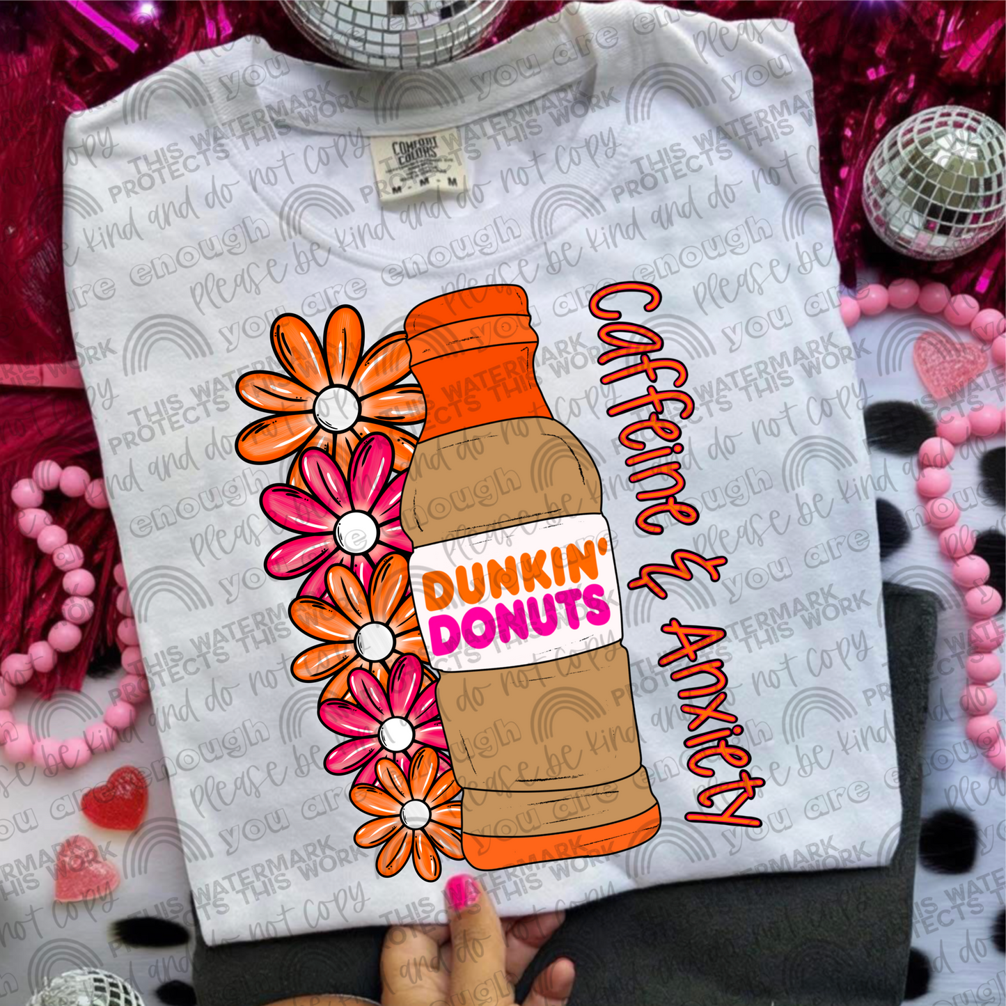 Caffeine & Anxiety Dunkin Cold Coffee PNG File