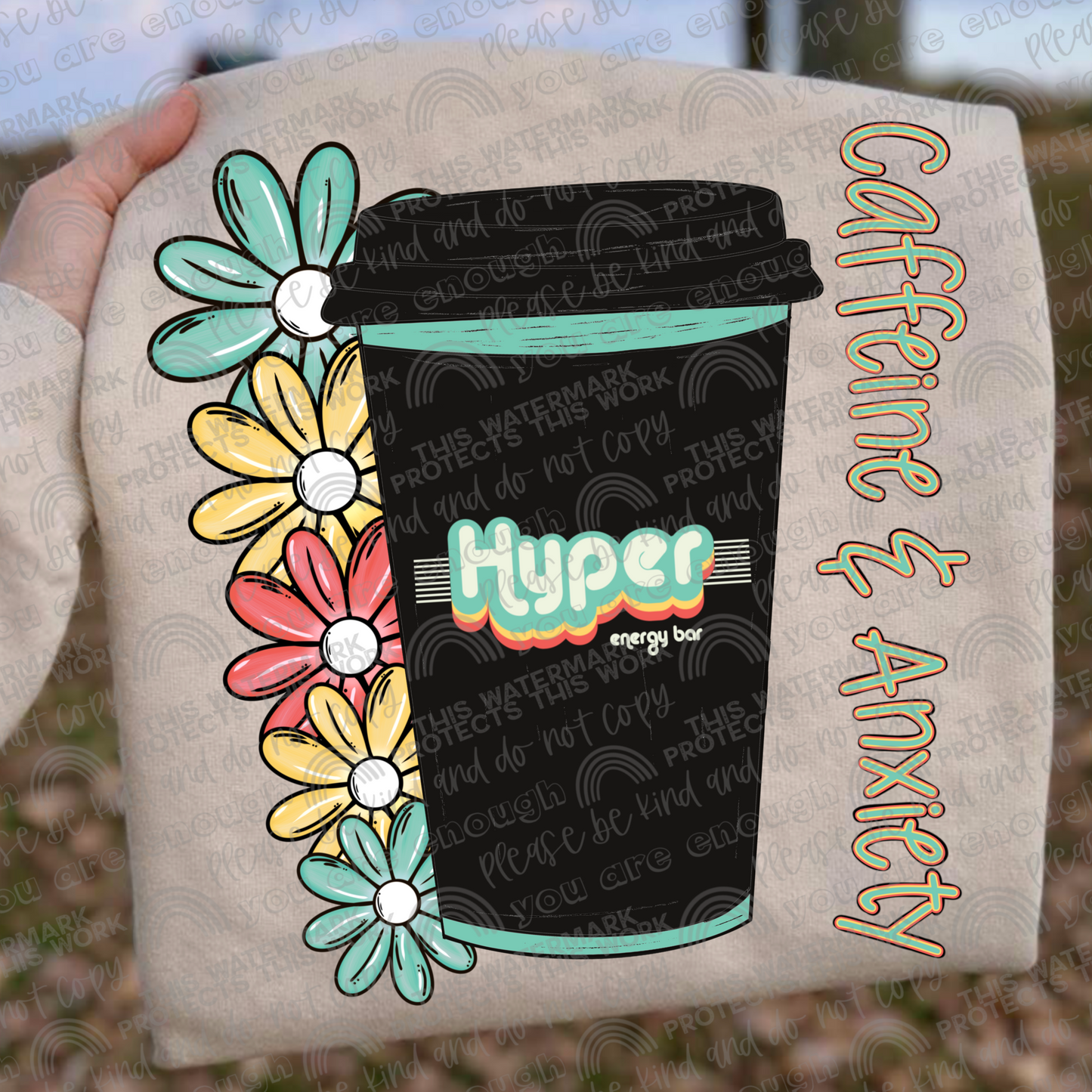 Caffeine & Anxiety Hyper Energy Bundle- 13 PNG Files