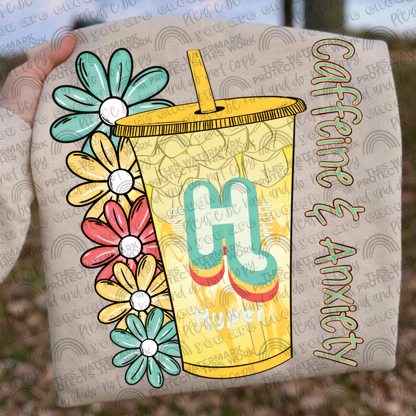 Caffeine & Anxiety Hyper Energy Coolada Coconut PNG File