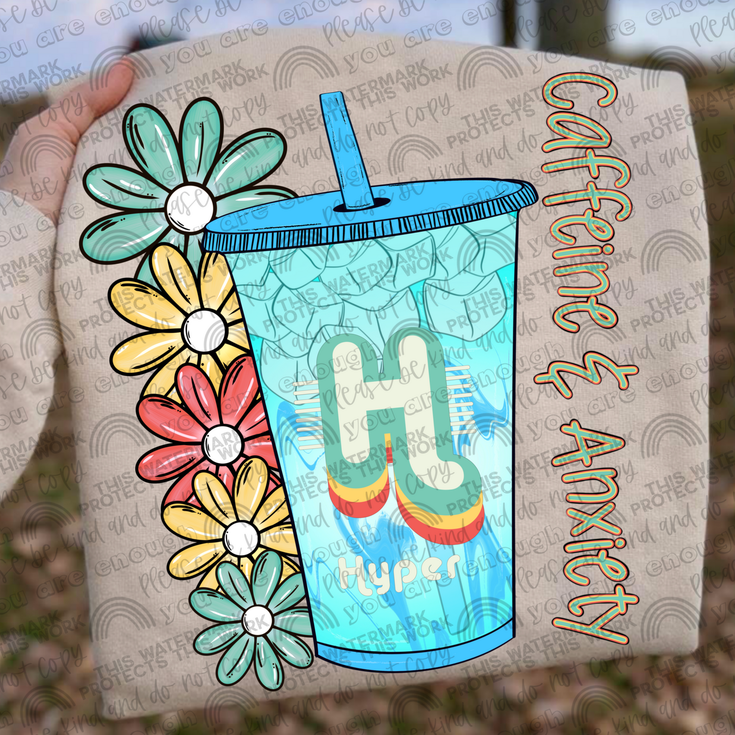 Caffeine & Anxiety Hyper Energy Adrenaline Junkie PNG File