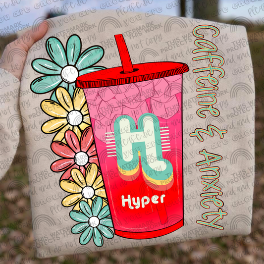 Caffeine & Anxiety Hyper Energy Bundle- 13 PNG Files